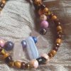 Kleurige jade met Chalcedoon en Rozenkwarts en gratis armbandje - Afbeelding 3