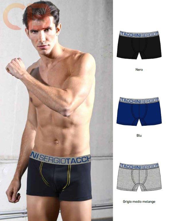 Sergio Tacchini Set van 2 stuks katoenen boxer BLAUW en ZWART voor mannen heren, Maat S 4