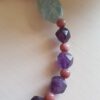 Handgemaakte edelsteen armband op een elastische band, Amethist, Rhodoniet en groen Flouride - Afbeelding 4