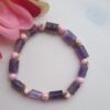 Prachtige handgemaakte armband van edelsteen, Amethist en roze howliet