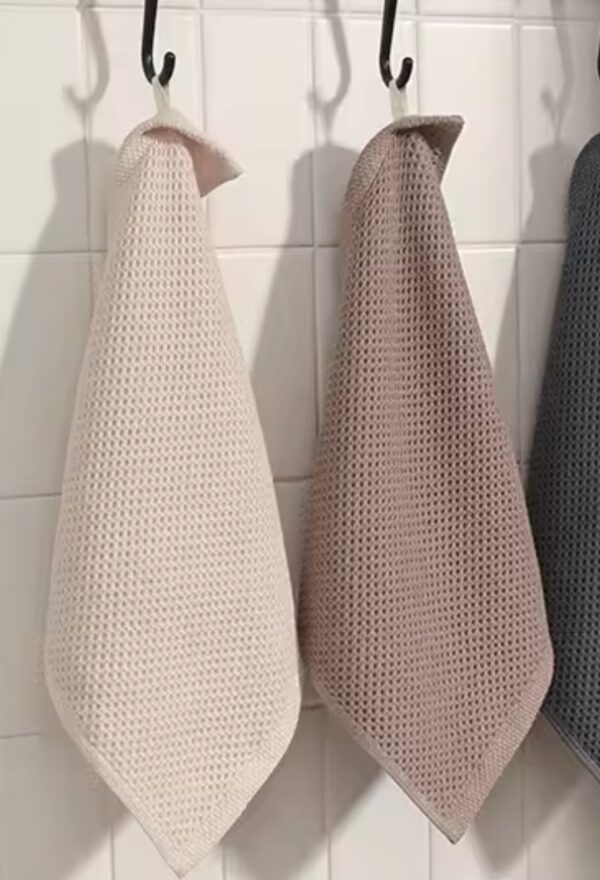 Set van 3 stuks Biologische katoenen gezicht zachte wafel doeken in een mini beauty sisal mandje 4st - Afbeelding 6
