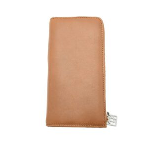 Lederen Portemonnee dames Met Rits, diamantjes, BEIGE kleur