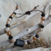 Handgemaakte armband van gekrakte bergkristaal in gouden gloed - toermalijn - edelsteen armband - Afbeelding 3