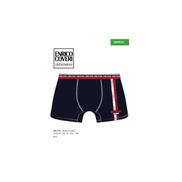 Enrico Coveri Set van 2 stuks katoenen heren mannen boxer, GRIJS en BLAUW kleur, Maat M - Afbeelding 3