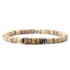 Handgemaakte edelsteen heren sieraden set - ketting en armband - bamboe en Tijger Oog 2st - Afbeelding 4