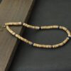 Handgemaakte edelsteen heren sieraden set - ketting en armband - bamboe en Tijger Oog 2st - Afbeelding 3