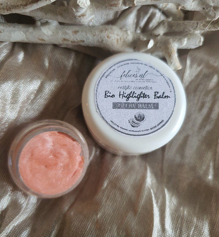 Biologische balsem highlighter - wangen - ogen - lippen - met cacao boter 25ml