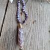 Boho edelsteen lange ketting - kralen ketting  PAARS kleur - Amethist - Afbeelding 3