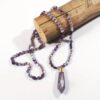 Boho edelsteen lange ketting - kralen ketting  PAARS kleur - Amethist