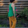 Elastische top in Groen kleur, mouwloos, Maat 38/40 - Afbeelding 3