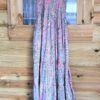 Boho zijde maxi jurk met spaghetti bandjes - elastische buste - broderie en volants - kleur ROZE- maat 38 - Afbeelding 2