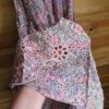 Boho zijde maxi jurk met spaghetti bandjes - elastische buste - broderie en volants - kleur ROZE- maat 38 - Afbeelding 3
