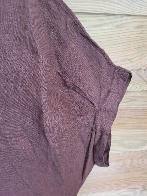 Comfortabele linnen jurk met zakken en raglan mouw , kleur BRUIN, maat 44 - Afbeelding 6