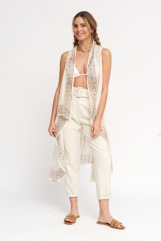 Katoenen doorzichtige kimono voor zomer dagen - doorzichtig - diverse kleuren maat 38