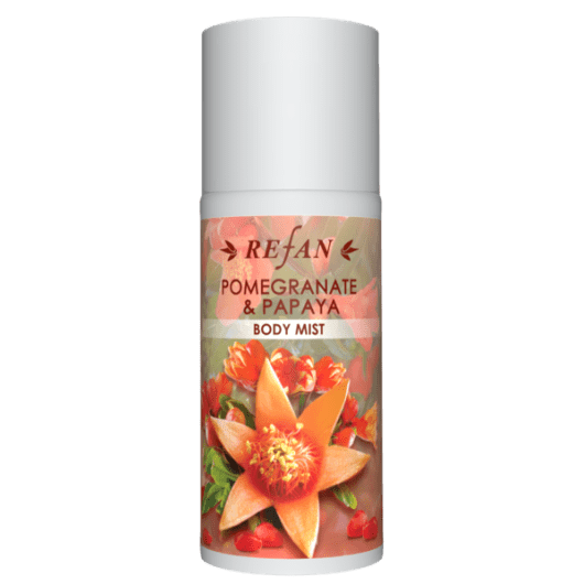 Refan natuurlijke Pomegranate and Papaya - body mist - antiallergisch toilette water 125ml