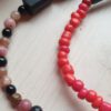 Handgemaakte edelsteen armband van roze toermalijn, rhodoniet en zwarte toermalijn, - Afbeelding 3