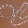 Zilver 925 sieraden set - ketting en armband - meerdere lagen 2st