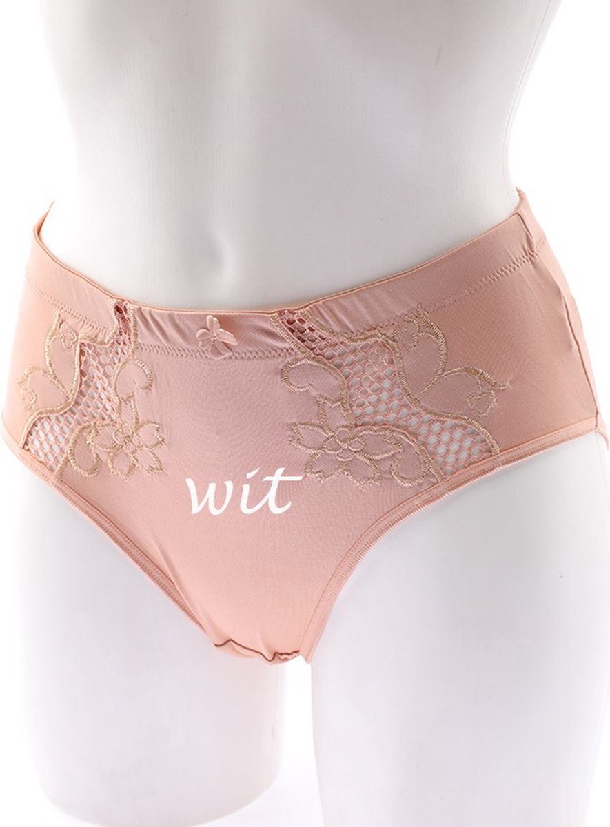 2 stuks Elegante dames slips met kant decoratie - maat XL - kleur WIT