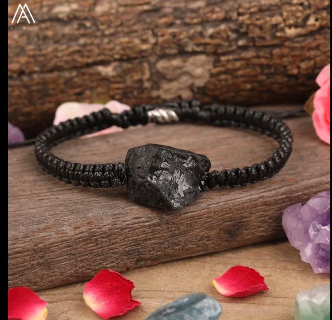 Toermalijn edelsteen armband - ruwe brok - boho handgemaakte armband