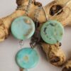 Handgemaakte ketting van Ronde Turkoois hanger - zilver ketting - massieve edelsteen - Afbeelding 2