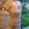 Boho maxi jurk van luchtige viscose - v-hals - kleur TAUPE - maat 42-46 - Afbeelding 3