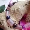 Watermeloen ruwe edelsteen en amethist