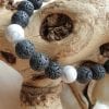 Mannen edelsteen armband van Howliet en zwarte Lava - Afbeelding 2